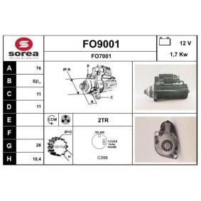 Köp Startmotor av SNRA FO9001 till det låga priset 1699,34 kr