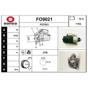 Köp Startmotor av SNRA FO9021 till det låga priset 1572,19 kr