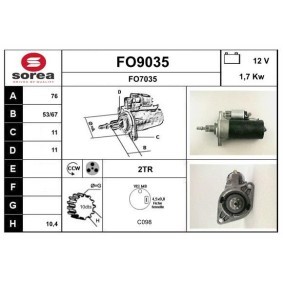 Köp Startmotor av SNRA FO9035 till det låga priset 1866,30 kr