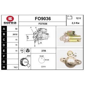 Köp Startmotor av SNRA FO9036 till det låga priset 2237,11 kr