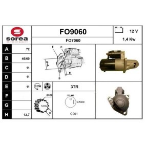 Köp Startmotor av SNRA FO9060 till det låga priset 1929,76 kr