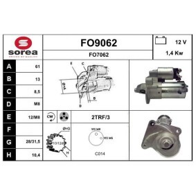 Köp Startmotor av SNRA FO9062 till det låga priset 1418,93 kr