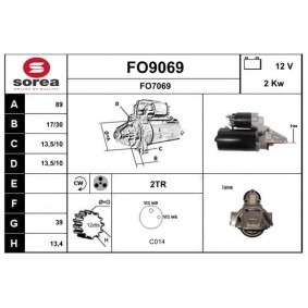 Köp Startmotor av SNRA FO9069 till det låga priset 1813,17 kr