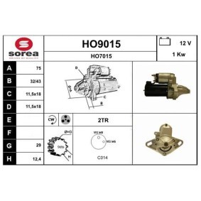 Köp Startmotor av SNRA HO9015 till det låga priset 3048,81 kr