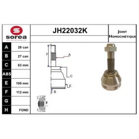 Comprar Juego de articulación, árbol de transmisión de SERA JH22032K a bajo precio de 66,00 €