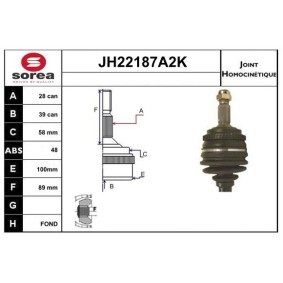 Comprar Juego de articulación, árbol de transmisión de SERA JH22187A2K a bajo precio de 71,71 €