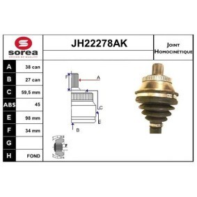 Comprar Juego de articulación, árbol de transmisión de SERA JH22278AK a bajo precio de 64,03 €