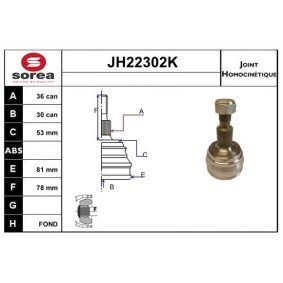 Comprar Juego de articulación, árbol de transmisión de SNRA JH22302K a bajo precio de 105,91 €