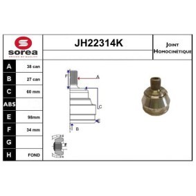 Comprar Juego de articulación, árbol de transmisión de SERA JH22314K a bajo precio de 66,17 €
