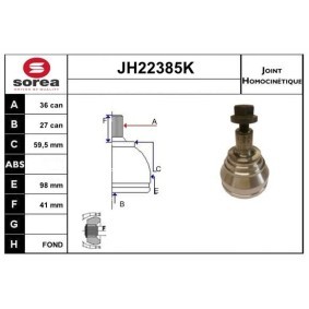 Comprar Juego de articulación, árbol de transmisión de SERA JH22385K a bajo precio de 61,91 €