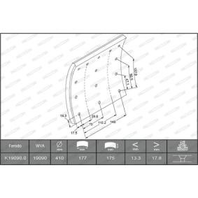 Comprar Juego de forros de freno, freno de tambor de FERODO K19090.0-F3660 a bajo precio de 58,94 €