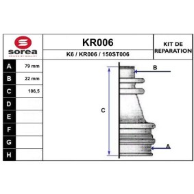 Köp Bälgsats, drivaxel av EAI KR006 till det låga priset 143,60 kr