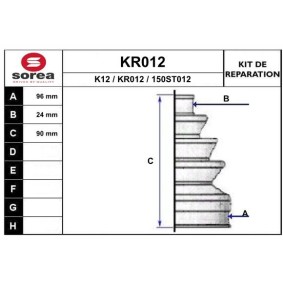 Köp Bälgsats, drivaxel av EAI KR012 till det låga priset 164,36 kr