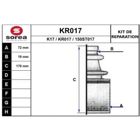 Köp Bälgsats, drivaxel av EAI KR017 till det låga priset 180,66 kr