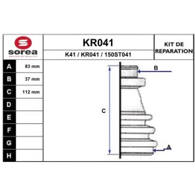 Köp Bälgsats, drivaxel av EAI KR041 till det låga priset 133,70 kr