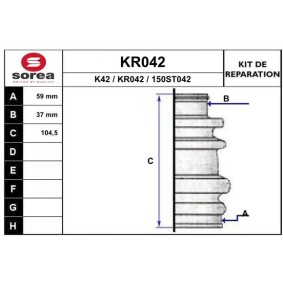 Köp Bälgsats, drivaxel av EAI KR042 till det låga priset 143,60 kr