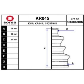 Köp Bälgsats, drivaxel av EAI KR045 till det låga priset 133,70 kr