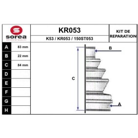 Köp Bälgsats, drivaxel av EAI KR053 till det låga priset 133,70 kr