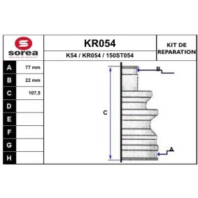 Achetez des Jeu de joint-soufflet, arbre de commande EAI KR054 à prix pour 11,56 €