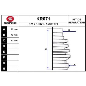 Köp Bälgsats, drivaxel av EAI KR071 till det låga priset 132,68 kr