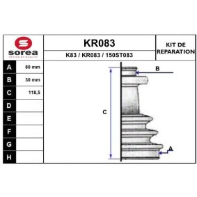 Köp Bälgsats, drivaxel av EAI KR083 till det låga priset 143,60 kr