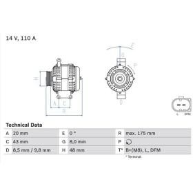 Lichtmaschine von BOSCH 0 986 048 750