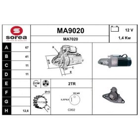 Köp Startmotor av SNRA MA9020 till det låga priset 3752,93 kr