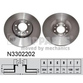 Comprar Disco de freno de NIPPARTS N3302202 a bajo precio de 79,28 €