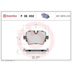 Köp Bromsbelägg av BREMBO P 36 032 till det låga priset 800,98 kr