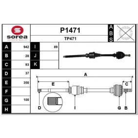 Comprar Árbol de transmisión de SNRA P1471 a bajo precio de 151,77 €
