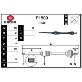 Comprar Árbol de transmisión de SNRA P1509 a bajo precio de 189,43 €