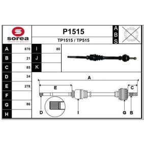 Comprar Árbol de transmisión de SNRA P1515 a bajo precio de 195,95 €