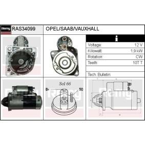 Köp Startmotor av DELCO REMY RAS34099 till det låga priset 1430,52 kr