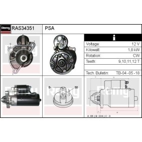 Köp Startmotor av DELCO REMY RAS34351 till det låga priset 1366,29 kr