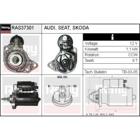 Köp Startmotor av DELCO REMY RAS37301 till det låga priset 1136,57 kr