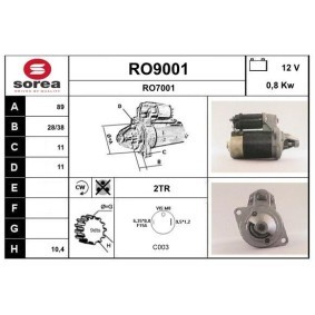 Köp Startmotor av SNRA RO9001 till det låga priset 2139,96 kr
