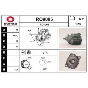 Köp Startmotor av SNRA RO9005 till det låga priset 1769,07 kr