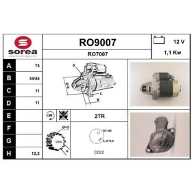 Köp Startmotor av SNRA RO9007 till det låga priset 1807,52 kr