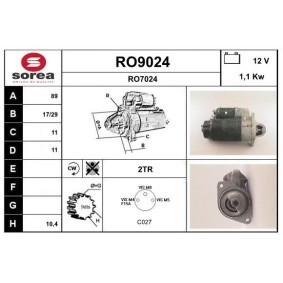 Köp Startmotor av SNRA RO9024 till det låga priset 4721,14 kr