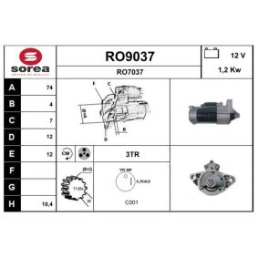 Köp Startmotor av SNRA RO9037 till det låga priset 2239,27 kr