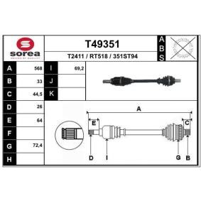 Comprar Árbol de transmisión de EAI T49351 a bajo precio de 130,80 €