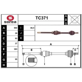 Comprar Árbol de transmisión de SERA TC371 a bajo precio de 151,95 €