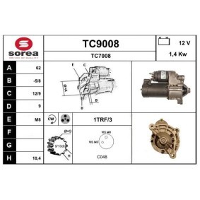 Köp Startmotor av SNRA TC9008 till det låga priset 1408,92 kr