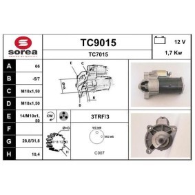 Köp Startmotor av SNRA TC9015 till det låga priset 1156,05 kr