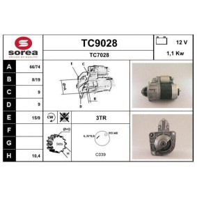 Köp Startmotor av SNRA TC9028 till det låga priset 1349,91 kr