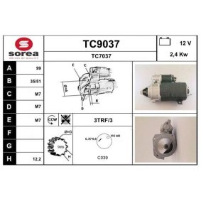 Köp Startmotor av SNRA TC9037 till det låga priset 3720,97 kr