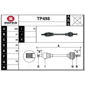 Comprar Árbol de transmisión de SERA TP498 a bajo precio de 154,33 €