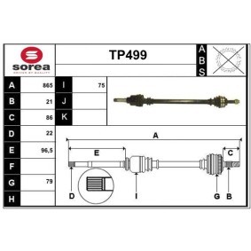 Comprar Árbol de transmisión de SERA TP499 a bajo precio de 168,95 €