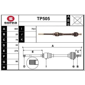 Comprar Árbol de transmisión de SERA TP505 a bajo precio de 152,33 €