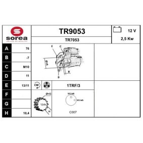 Köp Startmotor av SNRA TR9053 till det låga priset 1477,26 kr